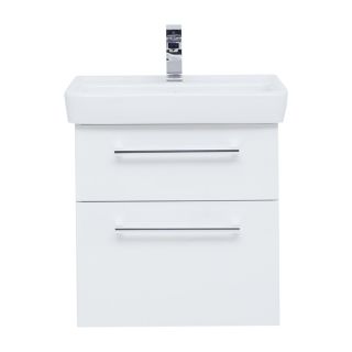 Тумба подвесная Dreja.Rus Q MAX 60 под умывальник Q-60, белый глянец